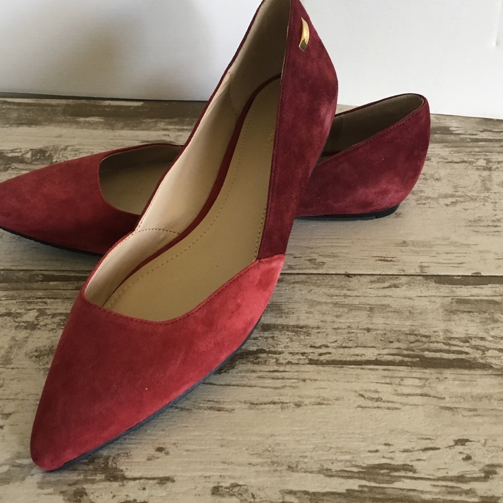 Calvin Klein two tone flats Garnet/Cabernet